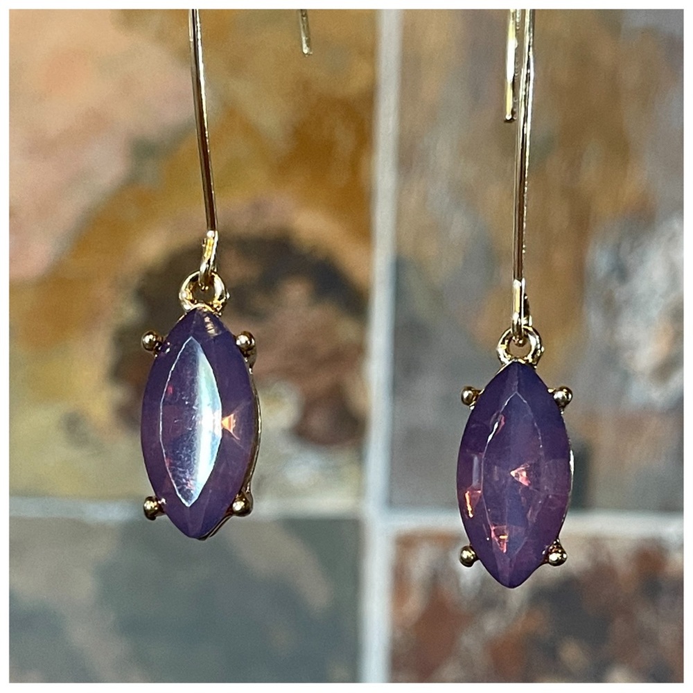 Purple Opal Long Earrings - Picture 7 of 8